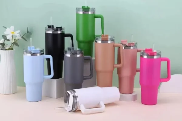 Cafe Insulated Tumbler with Straw & Handle 40oz Stainless Steel Thermos Mug Vacuum Flask for Hot & Cold Drinks Portable Travel Cup for Coffee, Tea, Water | Leak-Proof In-Car Bottle for Office, Gym, Outdoor Use - Image 2